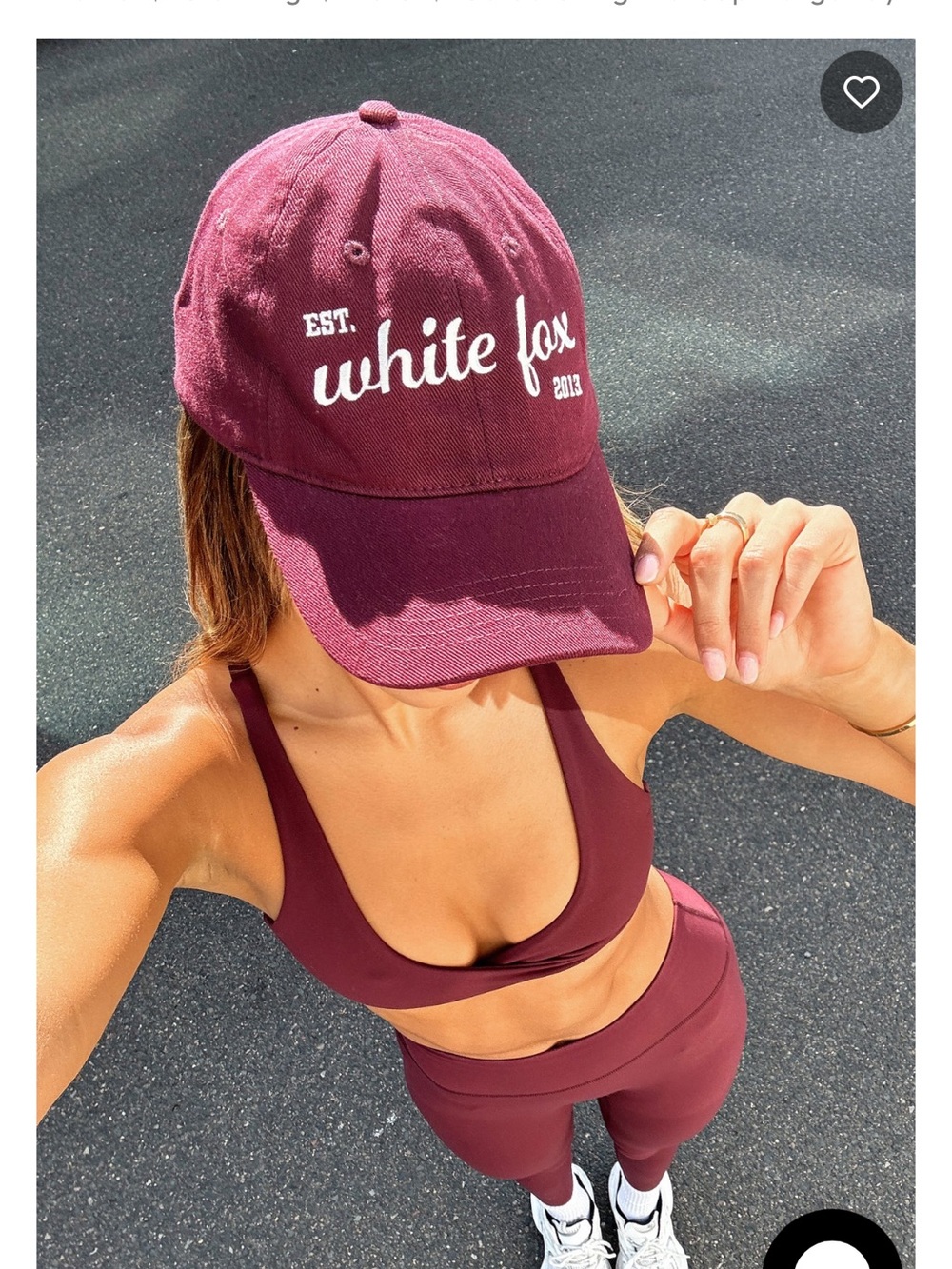 White Fox Maroon Baseball Cap
